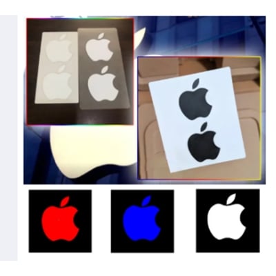 Picture of APPLE LOGO Car Sticker Cut Vinyl QUAFF Brand Material sizes 1"x1", 2"x2", 3"x3", and 4"x4"