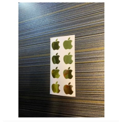 Picture of Apple Logo Inspired Stickers 2 - Premium Chrome Gold - Metallic look Cut-out Vinyl Stickers - Apple Logo size - 2.0cm x 1.67 cm - 8 pcs - for iPhone (w x h)
