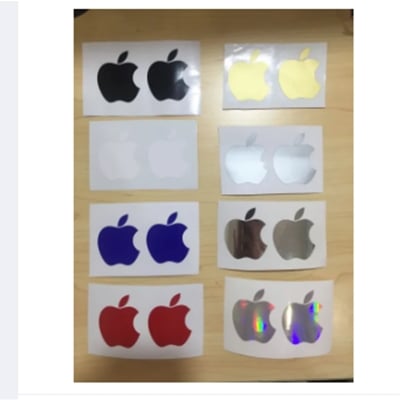 Picture of Apple Logo Inspired Sticker 4- vinyl cut-out sticker - 2 pcs (size - 1.929 inches x 1.617 inches)