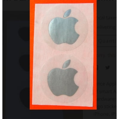 Picture of Apple Logo Stickers in BLACK & SILVER,