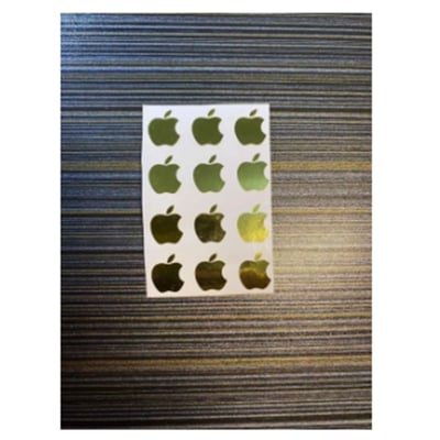 Picture of Apple Logo Inspired Sticker 1 - Premium Chrome Gold - Metallic look Cut-out Vinyl Sticker / 1.55cm x 1.28cm (hxw) for iPhone 12 pcs