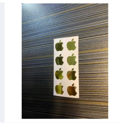 Picture of Apple Logo Inspired Stickers 2 - Premium Chrome Gold - Metallic look Cut-out Vinyl Stickers - Apple Logo size - 2.0cm x 1.67 cm - 8 pcs - for iPhone (w x h)