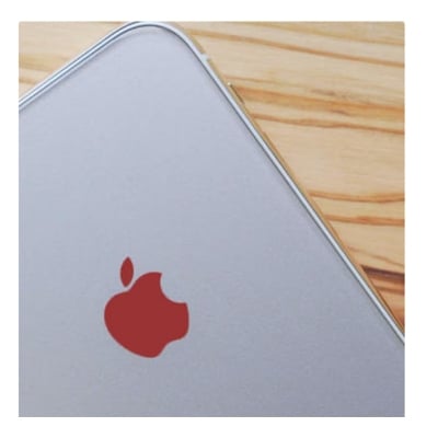 Picture of Red Color Changer Overlay for Apple iPhone 14 Logo Vinyl Sticker Decal