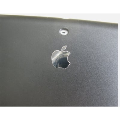 Picture of Apple Logo Label Aufkleber Sticker Badge Silver chrome colour decal 8mm x 10mm