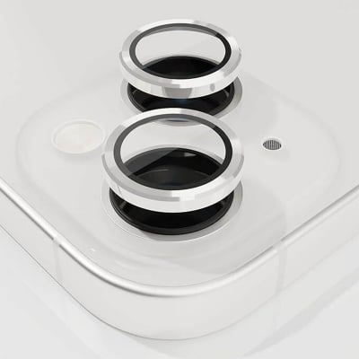 Picture of Totem Tempered Glass Lens Guard for iPhone 13/13 Mini Lens Protector | 9H Hardness | Case Friendly | High Definition (Silver | 2 Pcs)