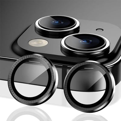 Picture of iPhone 15 Camera Lens Protector Compatible for 15/15 Plus iPhone Accessories Black