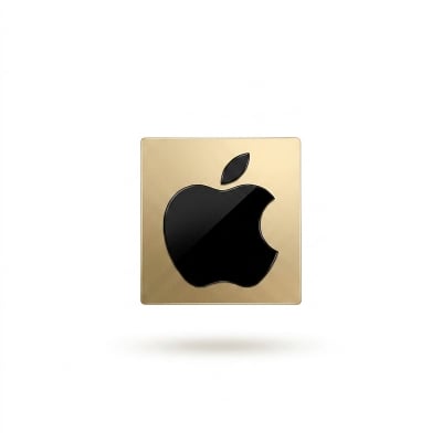 Picture of Apple 6 Logo Black Metal Glossy Shine