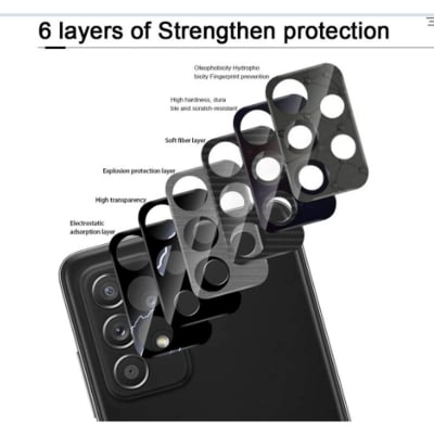 Picture of 3D Safety Glass For Samsung Galaxy A52/A72 5G Camera Lens Heavy Duty Foil 9H