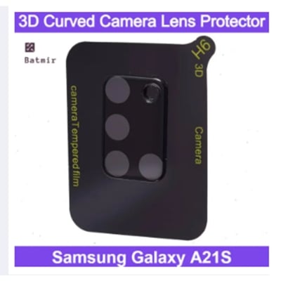 Picture of For Samsung Galaxy A21s Lens Shield Latest Generation Curvy Border Glass Membrane HD Tempered Glass Camera Full Lens Protector 3D Curved Camera Lens Protector