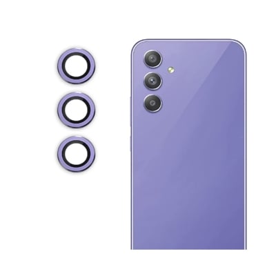 Picture of Oncraves Glass Camera Ring Lens Protector For Samsung Galaxy A34 5G | 9H Hardness, Full Coverage Camera Metal Ring Ultra-Thin/Clear - Purple