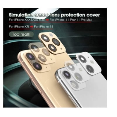 Picture of iPhone XR/X/Xs/Xs Max Convert to iPhone 11/11 Pro/11 Pro Max Lens Sticker,Camera Lens Cover for iPhone XR/X/XS/XS Max,Upgraded Camera Protection Anti-Scratch Tempered Glass Film,Change to New iPhone