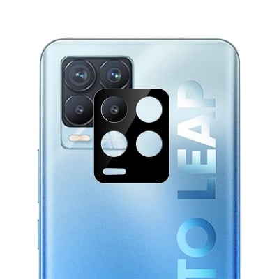 Picture of Compatible with Realme 8/8 Pro (4G) Black Back Camera Lens Protector Tempered Glass - Full Camera Coverage with Easy Installation Kit