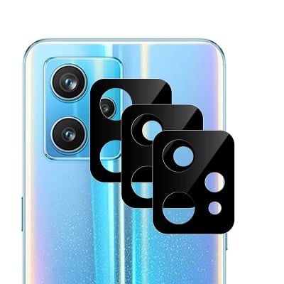 Picture of Kite Digital Compatible with [Pack of 3] Realme 9 Pro Plus / 9 4G [Black] Back Camera Lens Protector Tempered Glass - Full Camera Coverage with Easy Installation Kit