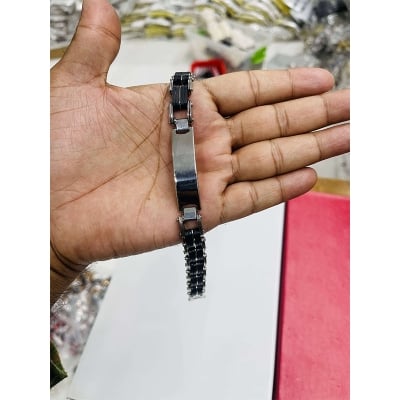 Picture of পুরুষদের জন্য 15mm ব্রেসলেট, হেভিওয়েট স্টেইনলেস স্টিল কালো ip প্লেটেড সাইকেল চেইন লিঙ্ক ব্রেসলেট, ফাদার্স ডে গিফট 9 ইঞ্চি 