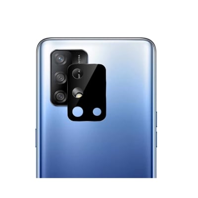 Picture of Compatible with Oppo F19 [Black] Back Camera Lens Protector Tempered Glass - Full Camera Coverage with Easy Installation Kit