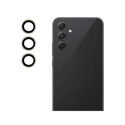 Picture of Oncraves Glass Camera Ring Lens Protector For Samsung Galaxy A54 5G | 9H Hardness, Full Coverage Camera Metal Ring Ultra-Thin/Clear - Gold
