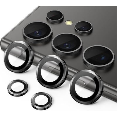 Picture of 2 PACK(5+5) Samsung Galaxy S24 Ultra Camera Lens Protector, 9H Tempered Glass & Ultra-Thin Aluminum Alloy Individual Lens Screen Protective Cover for S24 Ultra 5G 2024_BLACK