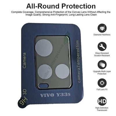 Picture of Back Camera Lens Protector Tempered Glass Clear Camera Lens Guard 3D Ultra Thin High Definition Anti Scratch Camera For Vivo Y33s