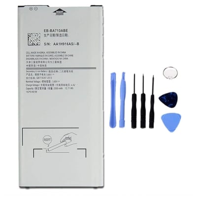 Picture of Ellenne Battery compatible with Samsung A7 2016 A710 EB-BA710ABE AD high capacity 3300mAh with disassembly kit included.