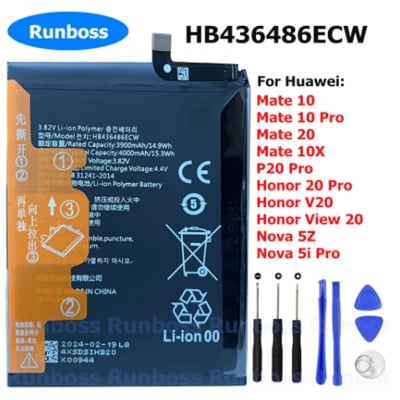 Picture of Original HB436486ECW 4000mAh Battery for Huawei Mate 10 10Pro,Mate 20,Mate 10X,P20 Pro,Honor 20 Pro,View 20 V20 ,Nova 5Z,5i Pro