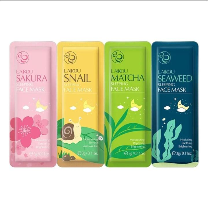 Picture of LAIKOU Sakura/Matcha/Snail/Seaweed Sleeping Mask - 4pcs =