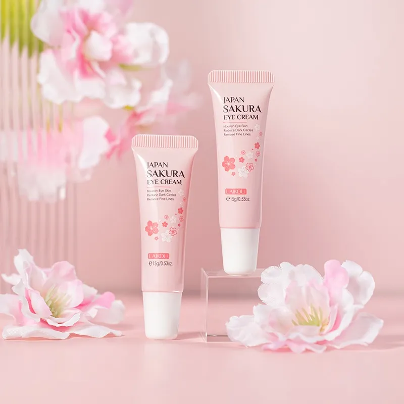 Picture of LAIKOU Sakura Eye Cream Anti-Aging Wrinkles Remover Dark Circles Eye Care Against Puffiness and Bags - 15gm
