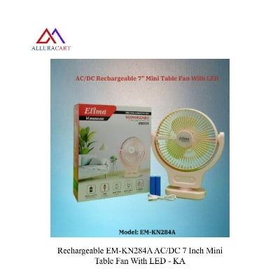Picture of Rechargeable EM-KN284A AC/DC 7 Inch Mini Table Fan With LED
