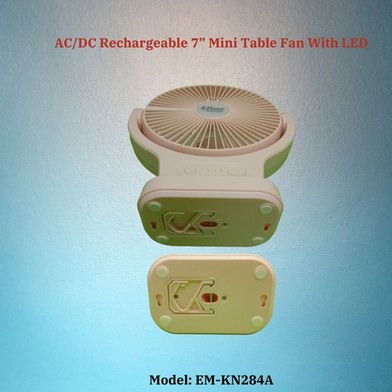 Picture of Rechargeable EM-KN284A AC/DC 7 Inch Mini Table Fan With LED