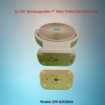 Picture of Rechargeable EM-KN284A AC/DC 7 Inch Mini Table Fan With LED