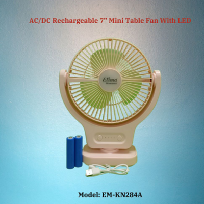 Picture of Rechargeable EM-KN284A AC/DC 7 Inch Mini Table Fan With LED