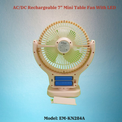 Picture of Rechargeable EM-KN284A AC/DC 7 Inch Mini Table Fan With LED