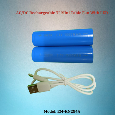 Picture of Rechargeable EM-KN284A AC/DC 7 Inch Mini Table Fan With LED