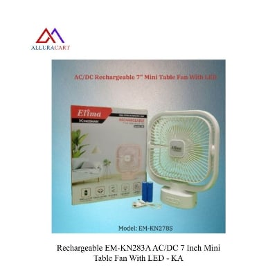 Picture of Rechargeable EM-KN283A AC/DC 7 Inch Mini Table Fan With LED-KA
