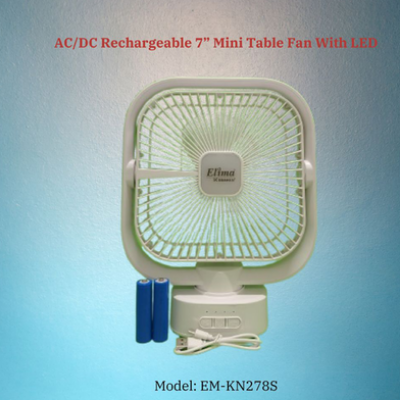 Picture of Rechargeable EM-KN283A AC/DC 7 Inch Mini Table Fan With LED-KA