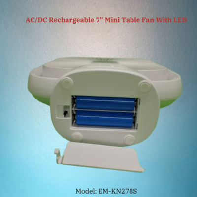 Picture of Rechargeable EM-KN283A AC/DC 7 Inch Mini Table Fan With LED-KA