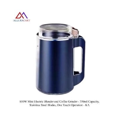 Picture of 650W Mini Electric Blender and Coffee Grinder - 350ml Capacity, Stainless Steel Blades, One Touch Operation - KA
