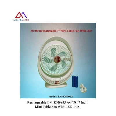 Picture of Rechargeable EM-KN9933 AC/DC 7 Inch Mini Table Fan With LED - KA