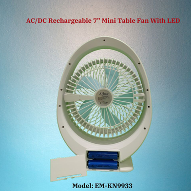 Picture of Rechargeable EM-KN9933 AC/DC 7 Inch Mini Table Fan With LED - KA