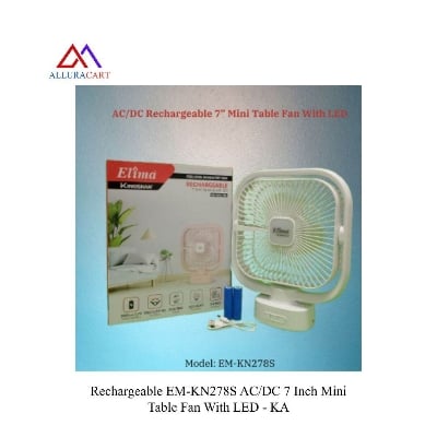 Picture of Rechargeable EM-KN278S AC/DC 7 Inch Mini Table Fan With LED