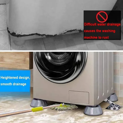 Picture of Shock Pad 4 Pcs Noise Cancelling Washing Machine Support, Washer And Dryer Anti-vibration Pads, Slip Anti Vibration And Noise Reducing Rubber Washing Machine Feet Pads - KA
