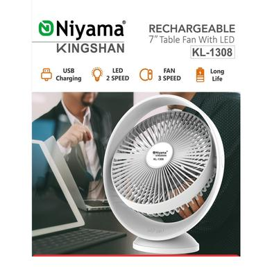 Picture of NIYAMA KL-1308 Rechargeable Table Fan With LED Light - KA