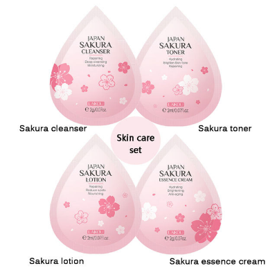 Picture of LAIKOU Sakura Skincare Set Mini 4pcs (Face Cleanser /Toner/ Lotion/ Face Cream)-2gm (OA)