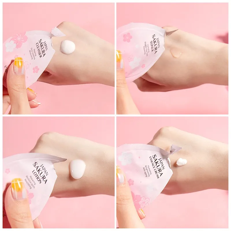 Picture of LAIKOU Sakura Skincare Set Mini 4pcs (Face Cleanser /Toner/ Lotion/ Face Cream)-2gm (OA)
