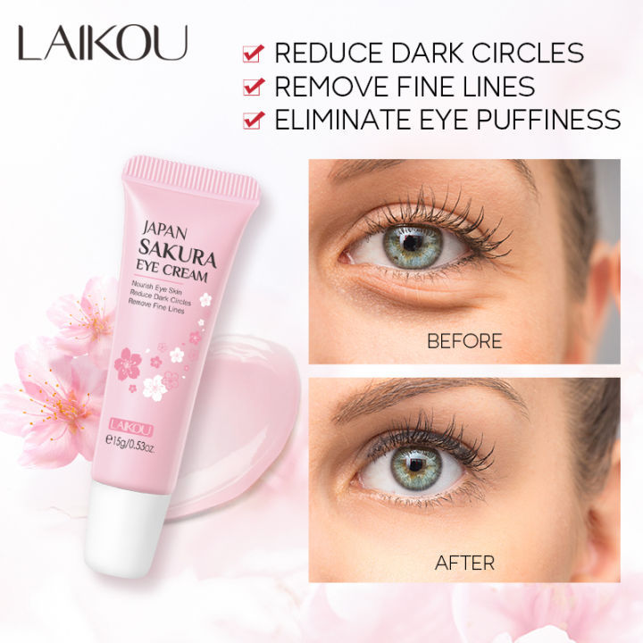 Picture of LAIKOU Sakura Eye Cream Anti-Aging Wrinkles Remover Dark Circles Eye Cream - 15gm (OA)
