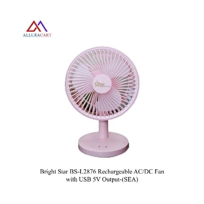 Picture of Bright Star BS-L2876 Rechargeable AC/DC Fan with USB 5V Output – পাওয়ারফুল কুলিং ও মাল্টি-ফাংশনাল ফ্যান! (SEA)