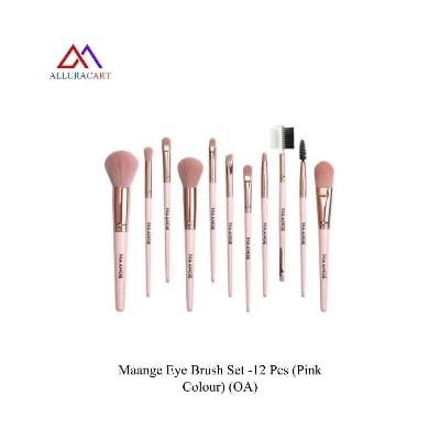 Picture of Maange Eye Brush Set -12 Pcs (Pink Colour) (OA)