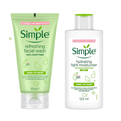 Picture of Simple Kind to Skin Refreshing Facial Wash & Hydrating Light Moisturiser Combo - (150ml +125ml) (OA)-Fresh