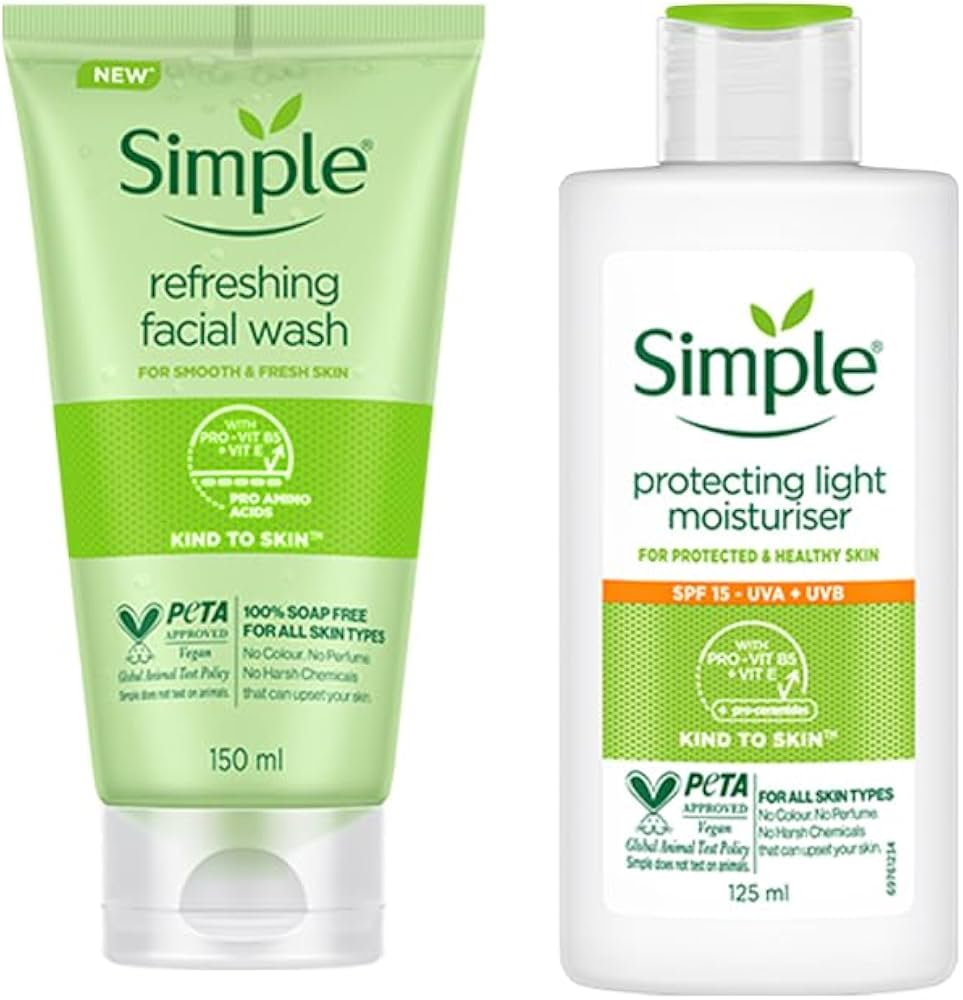 Picture of Simple Kind to Skin Refreshing Facial Wash & Hydrating Light Moisturiser Combo - (150ml +125ml) (OA)-Fresh