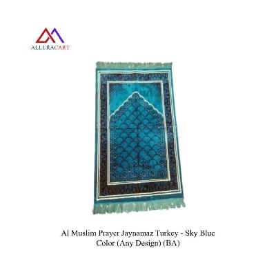 Picture of Al Muslim Prayer Jaynamaz Turkey- Sky Blue Color (Any Design)-(BA)