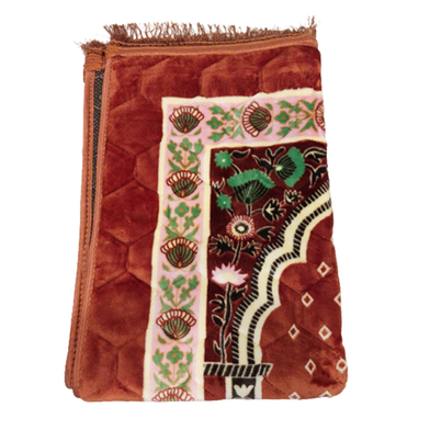 Picture of China Soft Muslim Prayer Jaynamaz-জায়নামাজ (Meron color) any design-(BA)
